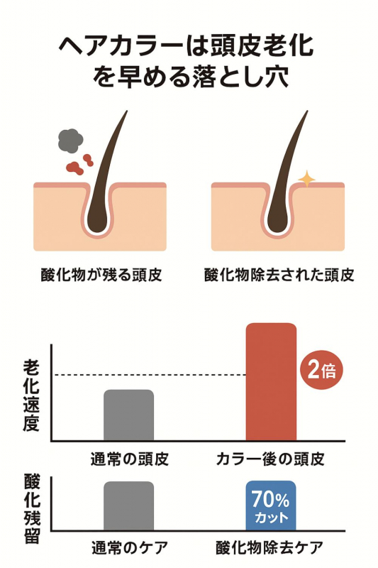 ヘアカラーの活性酸素。　六本木/白髪ぼかし